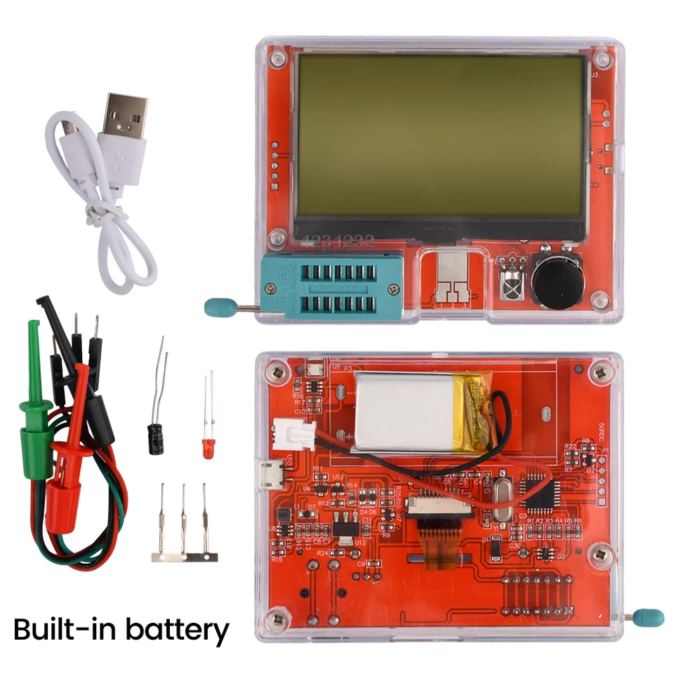 LCR-T10H Tranzistor tester Multimeter farebný displej TFT pre TRANDISTOR DIODE TRIODE MOS/PNP/NPN