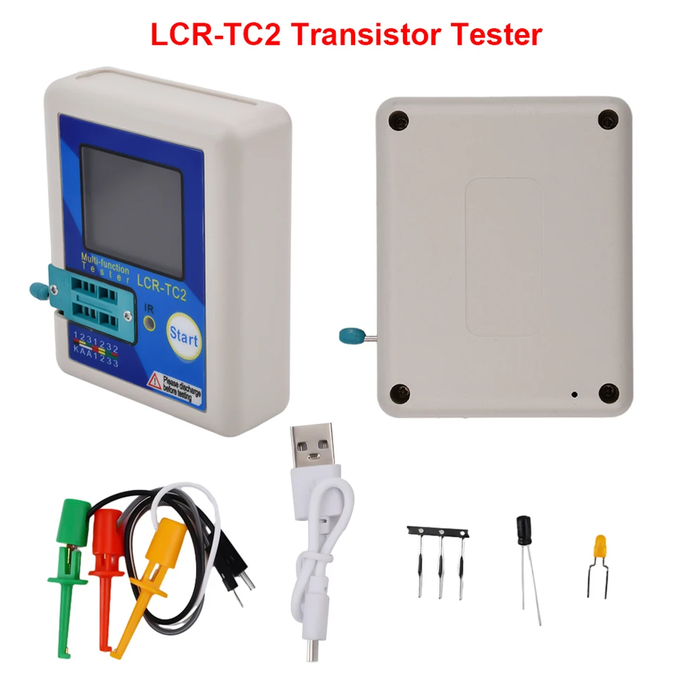 LCR-TC2 Tranzistor tester Multimeter LCD diódový triódový kondenzátorový testovací meter ESR MOSFET NPN PNP TRIAC MOS/PNP/NPN
