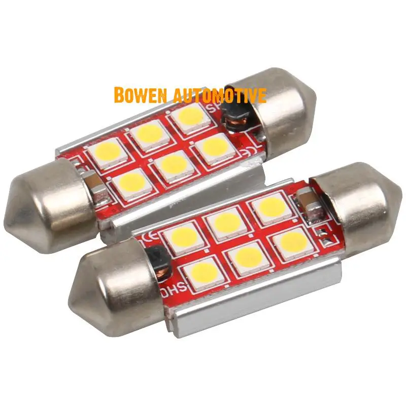 LD 2x dvojitá špicatá lampa 3030 6SMD 31 36 36 39 41mm Automobil LED LED LAMP LAMP LAMP LAMP LAMP Stropná žiarovka