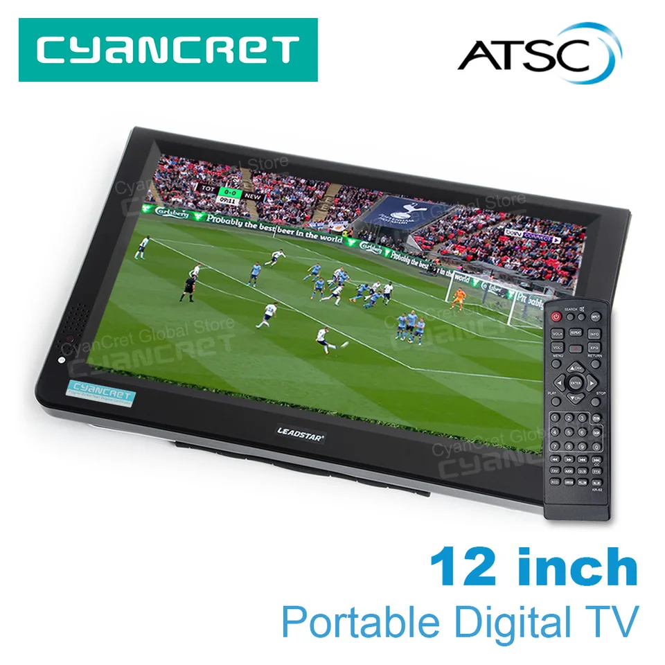LeadStar D12 12 -palcový HD prenosný televízor ATSC Digital and Analog Mini Small Car TV s podporou USB SD Card MP4 AC3
