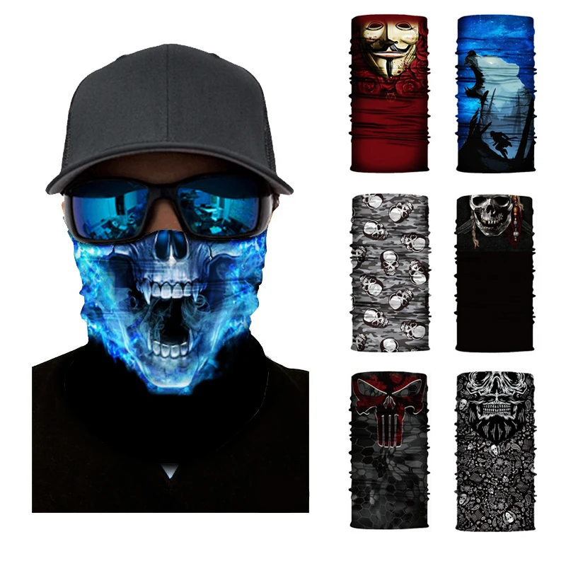 Lebka bezšvová maska ​​na tvári šál hlavy hlavy Ženy Men vonkajšie bežecké cyklistické slnečné krk gaiter balaclava multifunkčná trubica Bandana Bandana