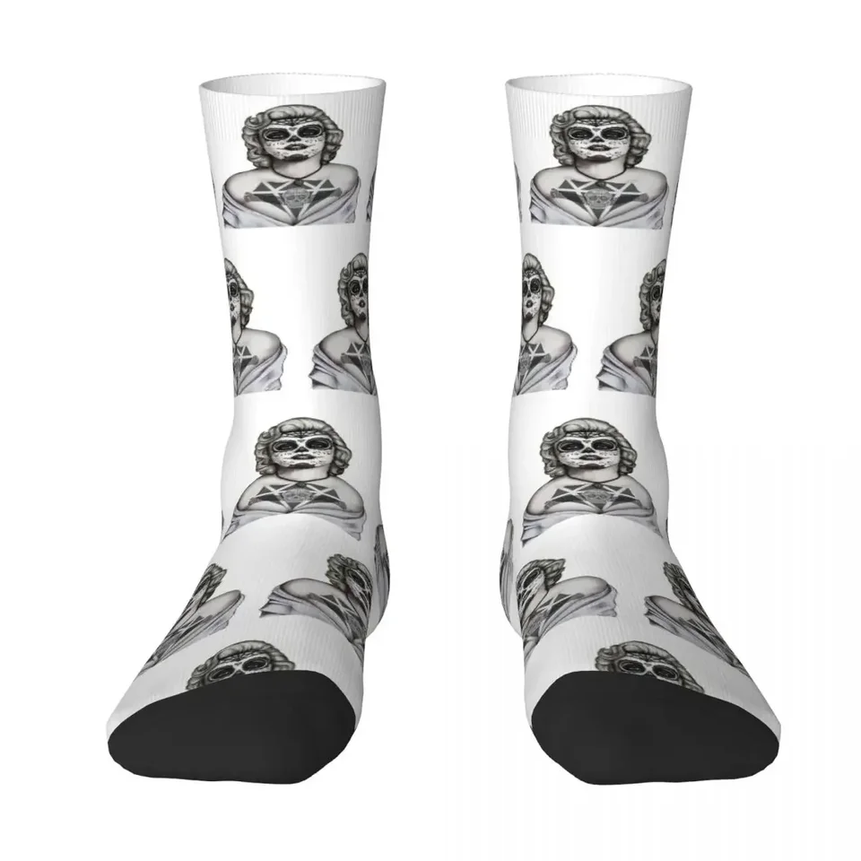 Lebka Marilyn Monroe ponožky harajuku super mäkké pančuchy celú sezónu Dlhé ponožky doplnky pre mužskú ženskú narodeninovú darček