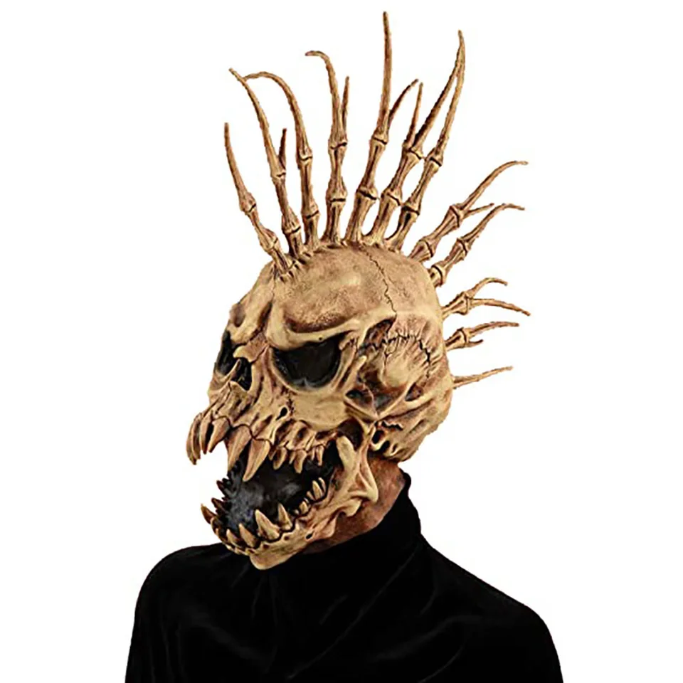 Lebka maska ​​halloween rekvizity kostra punk maska ​​latex plná maska ​​hlavy punk lebka hororová maska ​​Halloween