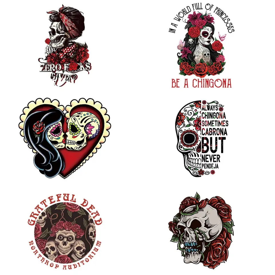 Lebka na prenos prenosu pre oblečenie DIY umývateľné tričká Termo Sticker Applique T1578