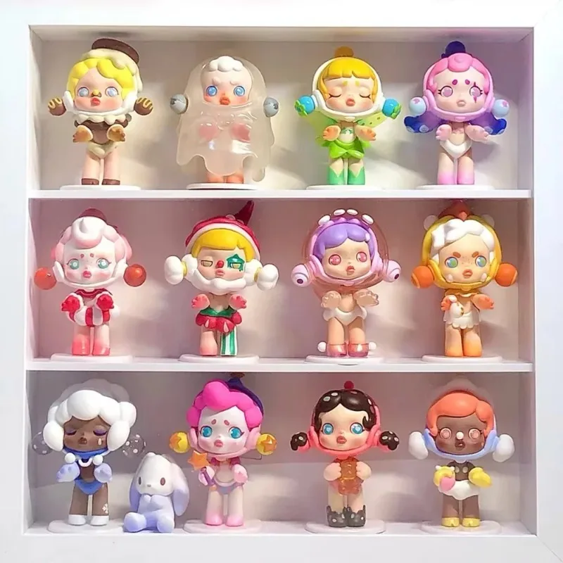 Lebka Panda Candy Monster Town Series Blind Box Cute Figure Box Collective Model Q verzia Desktop Decor Toy Gift