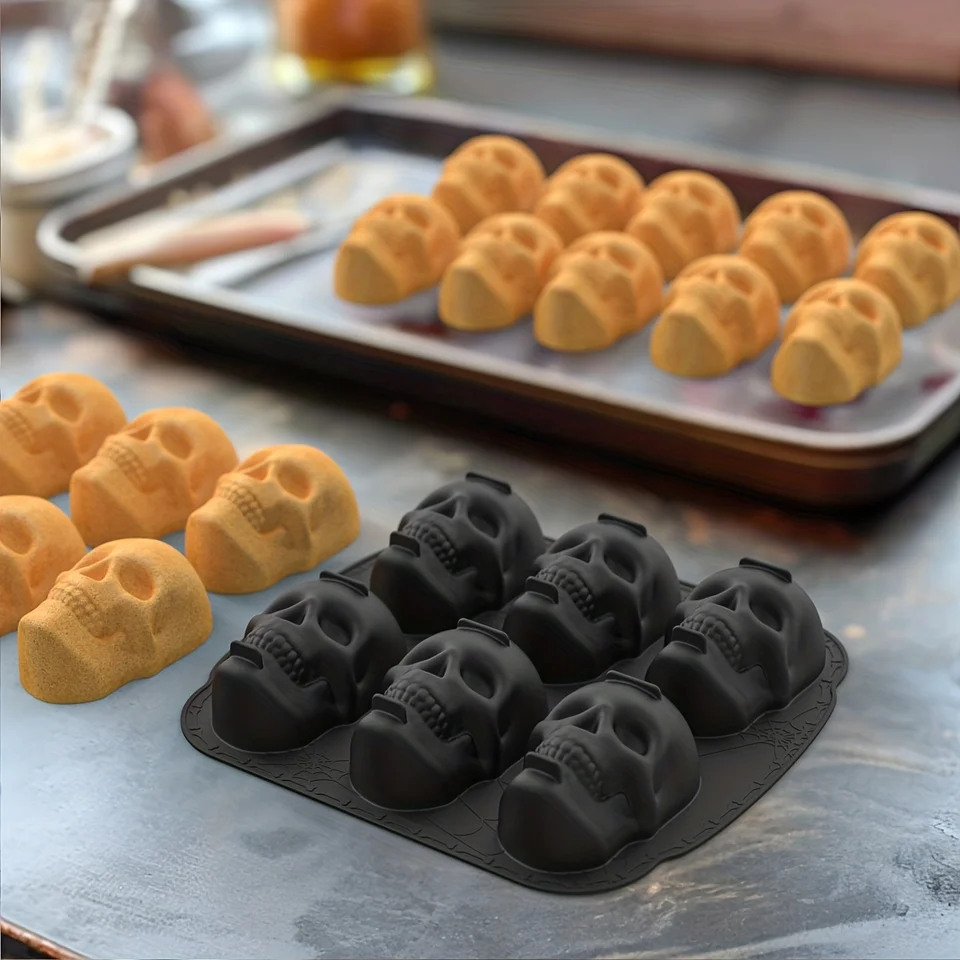 Lebka pleseň 3D silikónová forma cukrovinky čokoládová forma ľadová kocka podnos pre DIY Cake Deskoting Tool Tool Tools Príslušenstvo