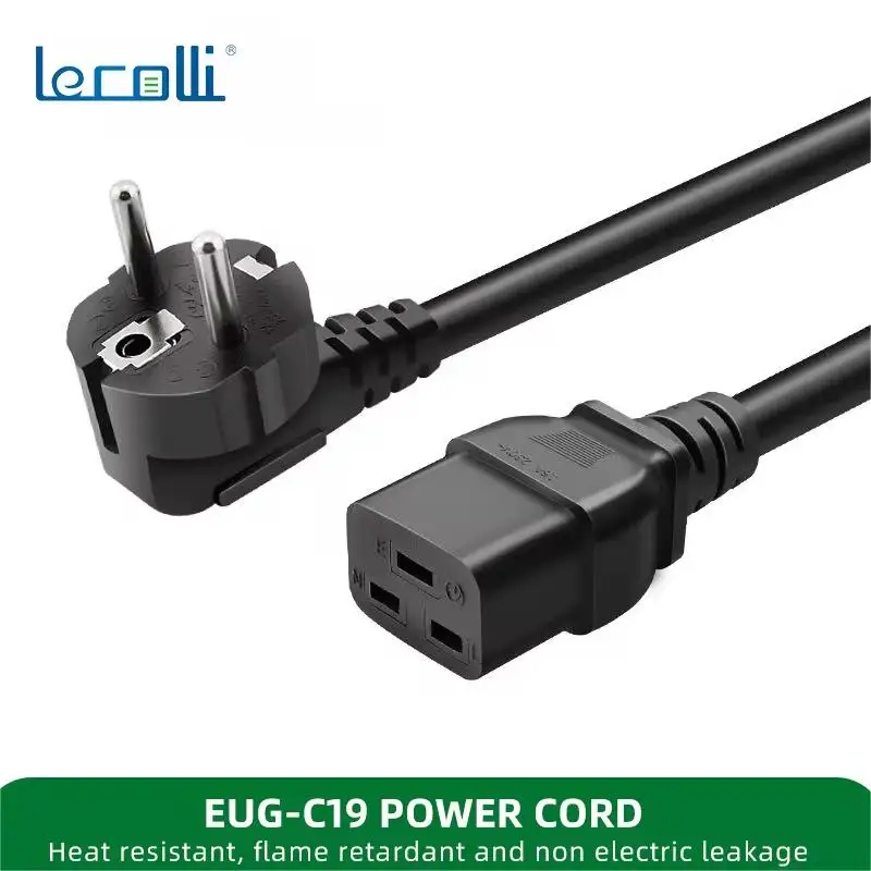 Lecolli European UPS Power Cord Pure Copper 16A Európsky štandard C19 Server káblové servery je použiteľný