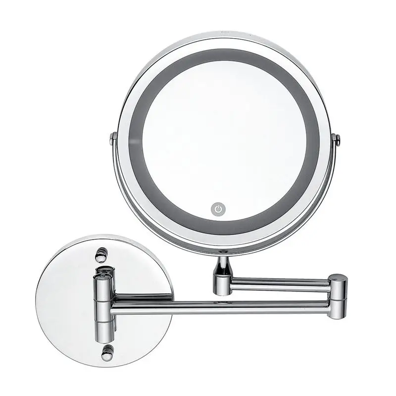LED 10x zväčšovacie make -up holenie márnosť zrkadlo kúpeľňa nástenná montáž 360 °