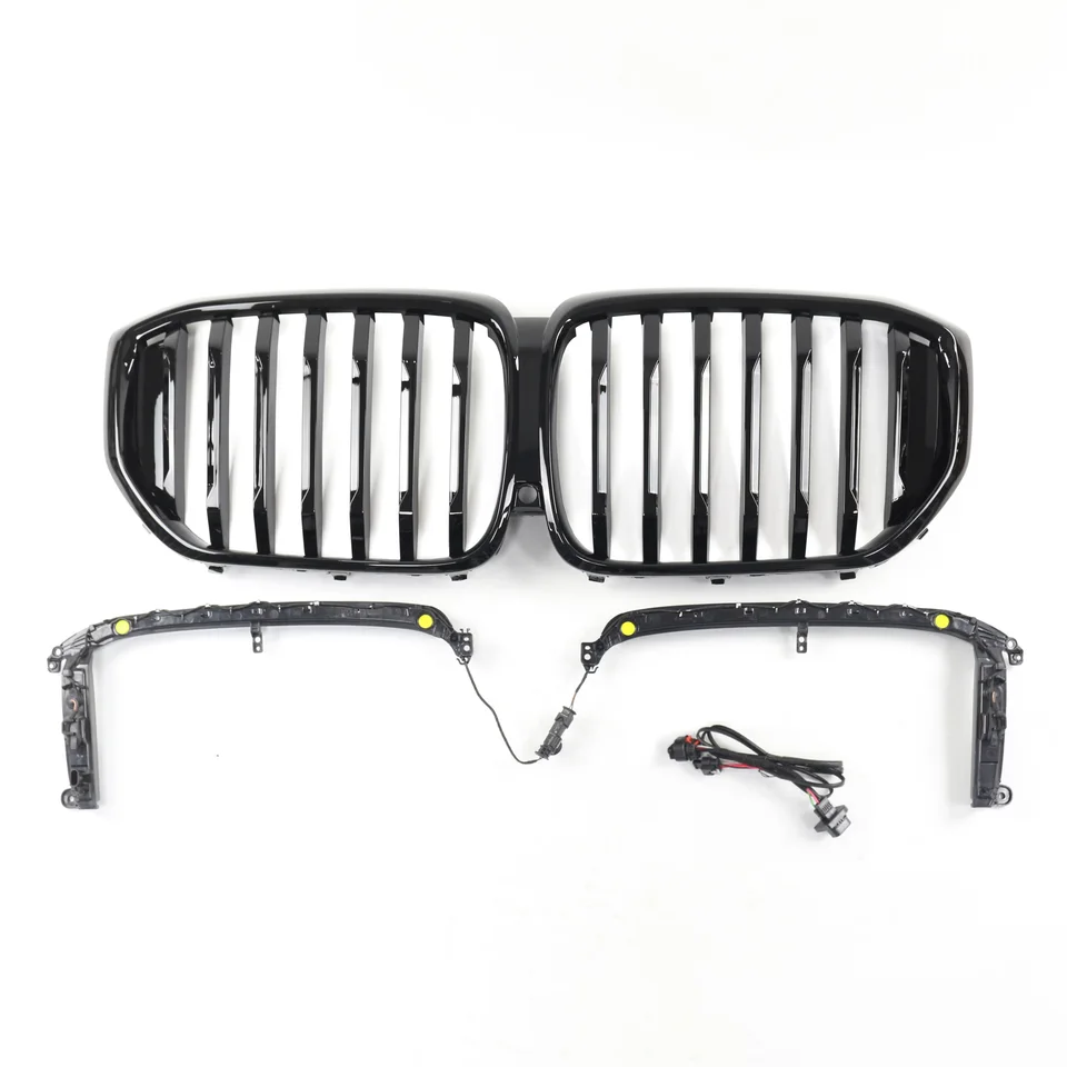 LED 2019+ pre BMW G05 Series X5 odolný ABS Gloss Black Front Car Grille Single Line Design Design