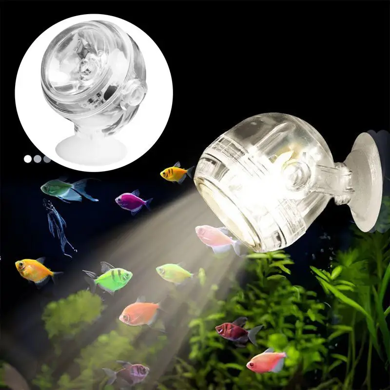 LED akvárium Spotlight White Light Farebný gradient USB Výkonná prísavka potápačská lampa 180 stupňov Rotačná lampa super svetlá