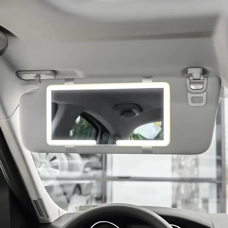 LED auto slnečné priezor Vanity Mirror s 3 svetelnými režimami a 60 LED diódou zrkadla auto nabíjateľné auto márne zrkadlové zrkadlo pre ženy