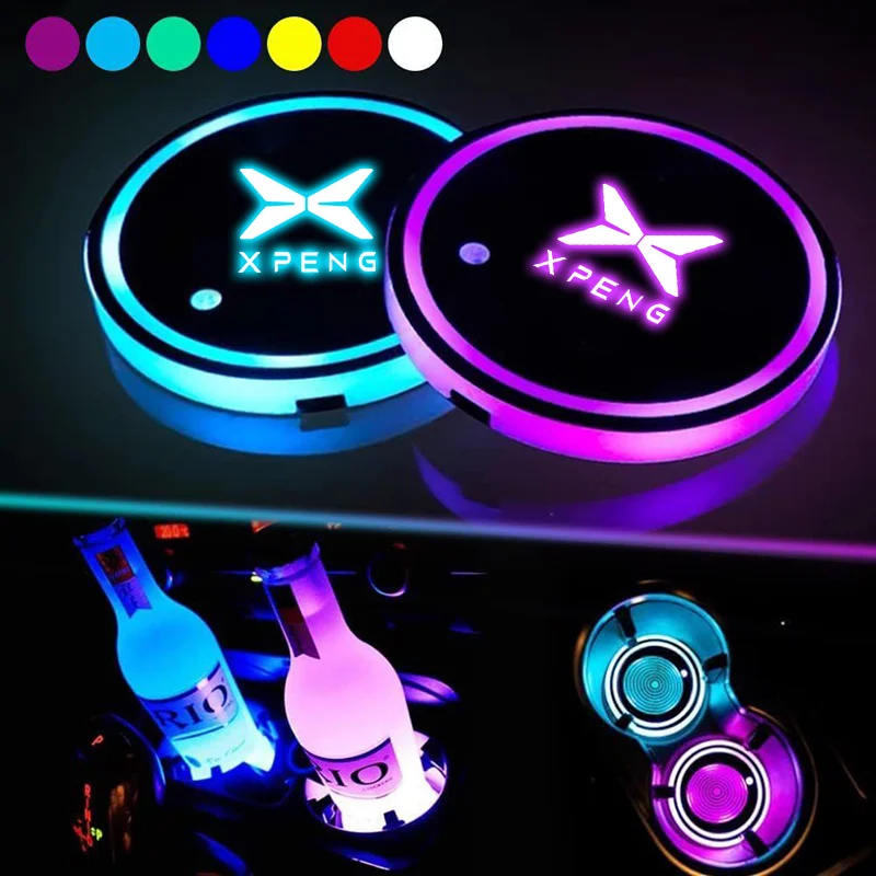 LED automobilové vodné poháre držiak na nápoj pre podložku pre XPeng P5 P7 G3 G9 N5 F30 H93 Beta EMBLEM Automatické interiérové ​​dekoratívne atmosférové ​​svetlá