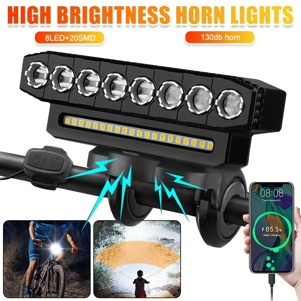 LED bicykel svetlometový svetlo nabíjateľnú batériu Multimode Bike Light (pre MTB a cestné bicykle)