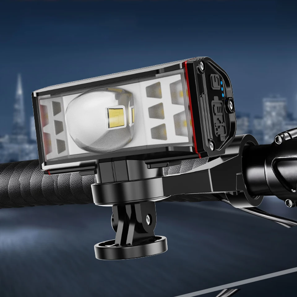 LED bicyklové riadidlá baterky USB nabíjateľná cyklistická baterka nepremokavá MTB Mountain Bike Lamp Bicykel doplnky
