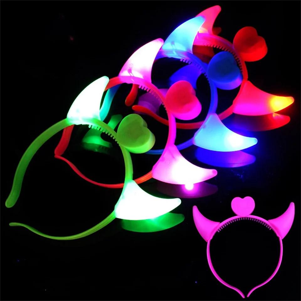 LED blikajúca čela s jasnou plastovou plastickou batériou LED Hairband Lightweight Gawing Hair Address pre Halloweenské večierky