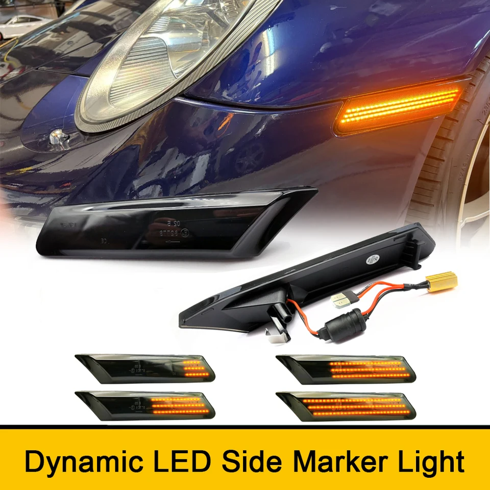 LED bočné značkové svetlá LED Bumper sekvenciálna lampa údeného objektívu pre Porsche Boxster 987 Spyder Cayman 987 Sport 997 911 GT2 GT3
