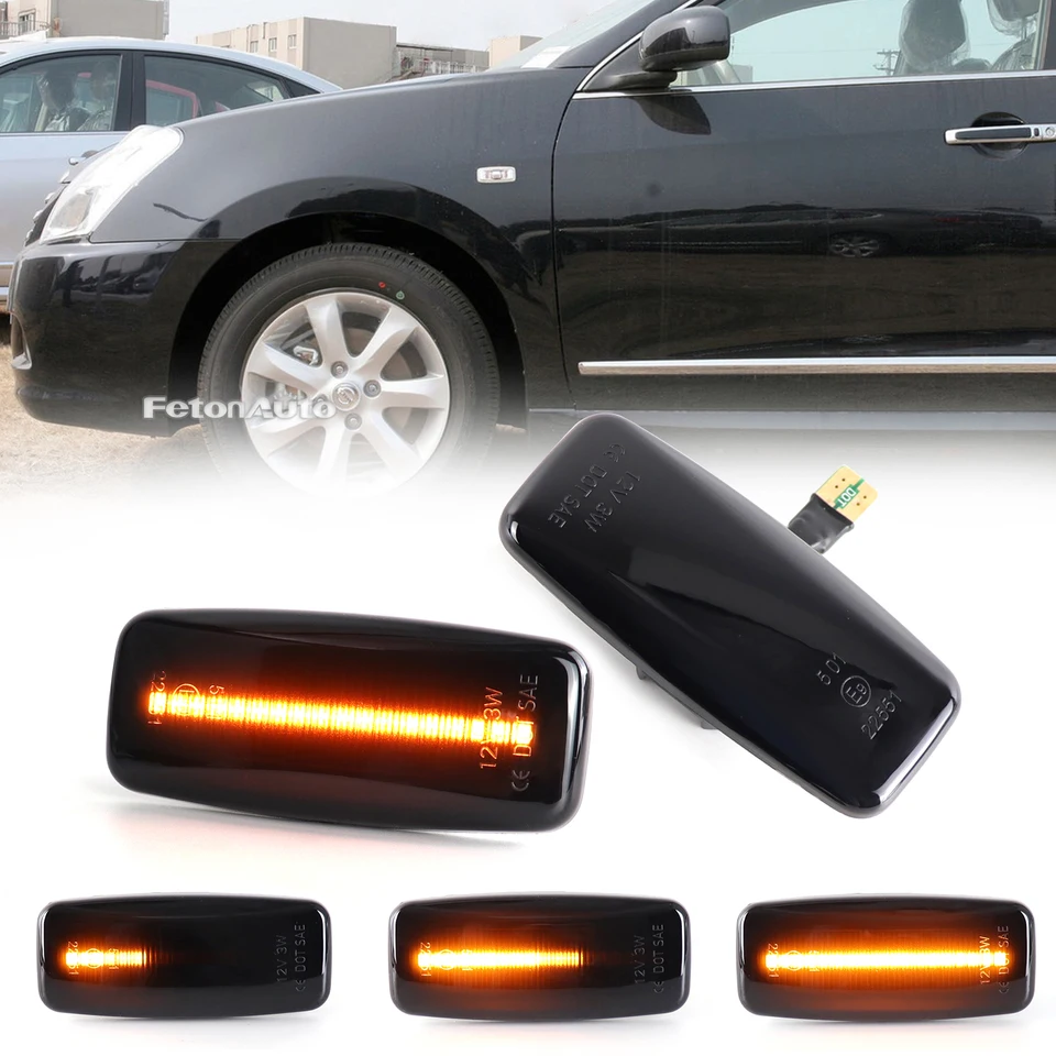 LED bočné značkové svetlá pre Nissan Sylphy Bluebird Sunny Teana J31 Murano Fender objektív Fender Amber Blinker Indikátor žiaroviek