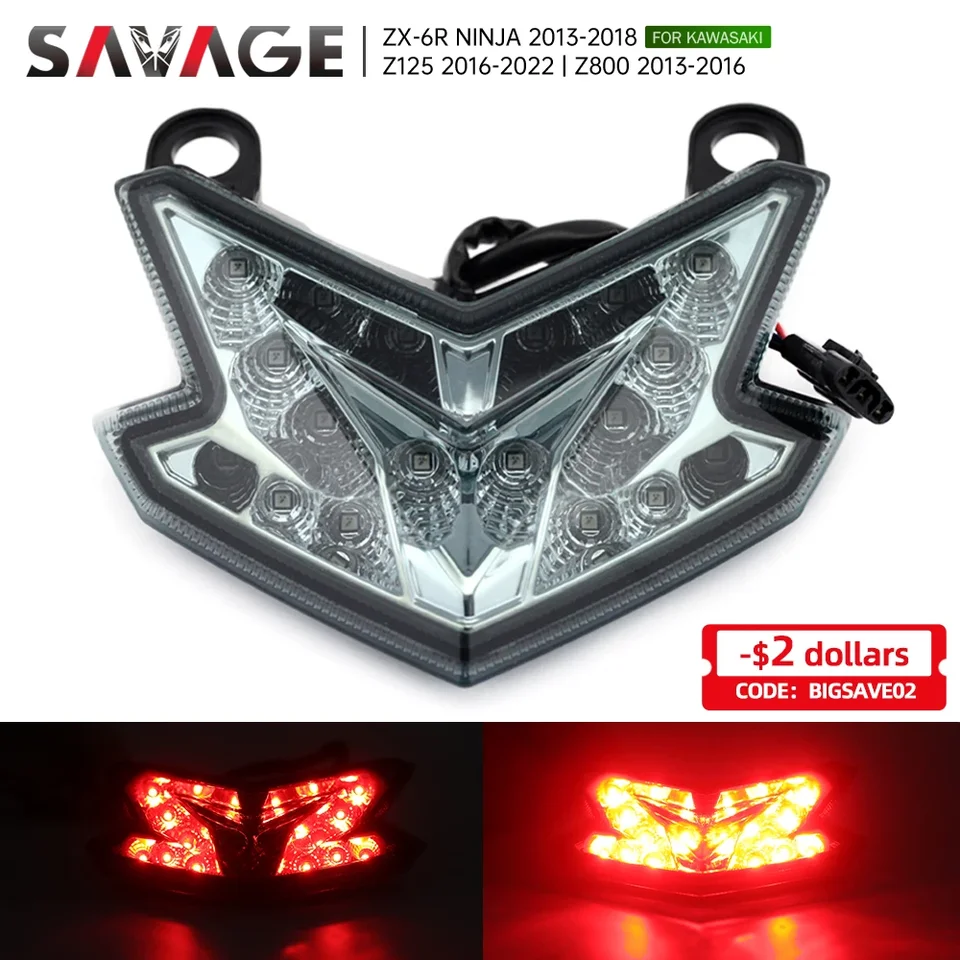 LED brzdové svetlo zadné žiarovka pre Kawasaki Z125/Pro 2013-2022 Z800 ZX6R Ninja 2013-2018 Motocyklové príslušenstvo Taillight Stop Lights