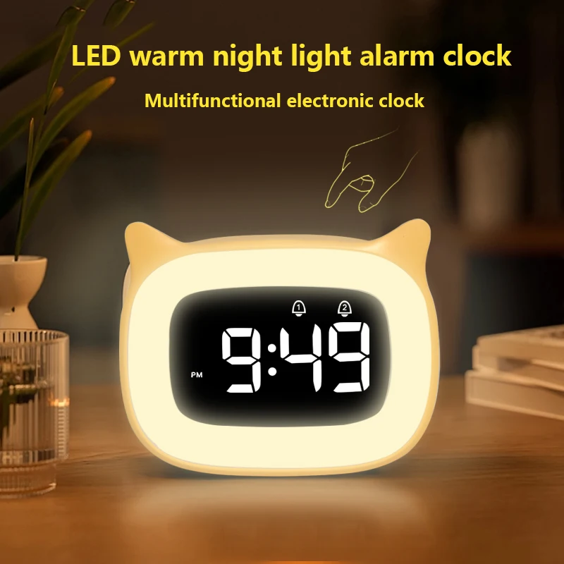 LED Cartoon Detský budík, Študent špecifické kreatívne inteligentné elektronické hodiny, atmosféra spálne, svetelné hodiny