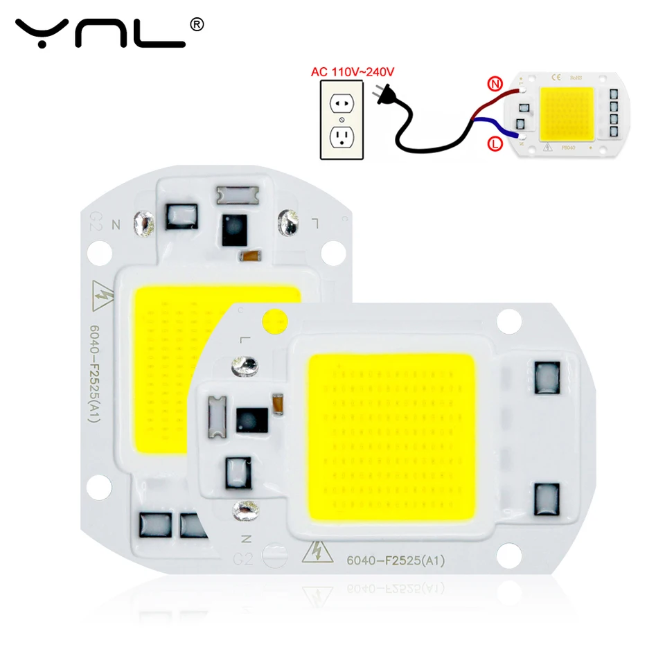 LED COB Chip 110V 220V 10W 20W 30W 50W Cob Lamp Smart IC bez potreby vodič LED Žiarovka studená/teplá biela DIY Spotlight Lighting Lighting
