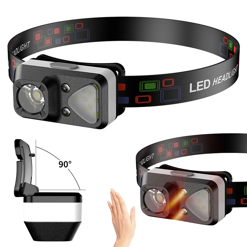 LED COB Strong svetlo svetlometu o pohybe Sensor Ser Výkonná svetlomet USB nabíjacie kempingové svetlo pre vonkajší nočný rybolov