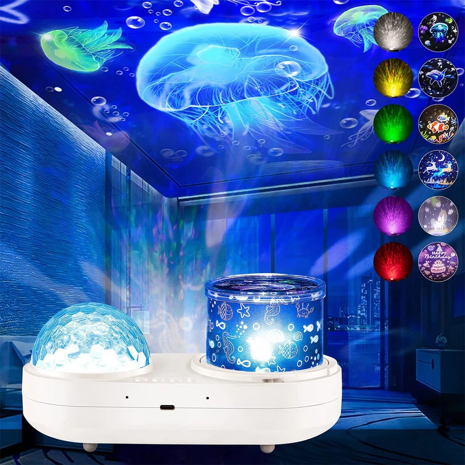 LED desktopové oceánske medúzy projektor LED nočné svetlo pre izbu dekorácia rotačná hviezda projektor dekorácie spálňa stolová lampa