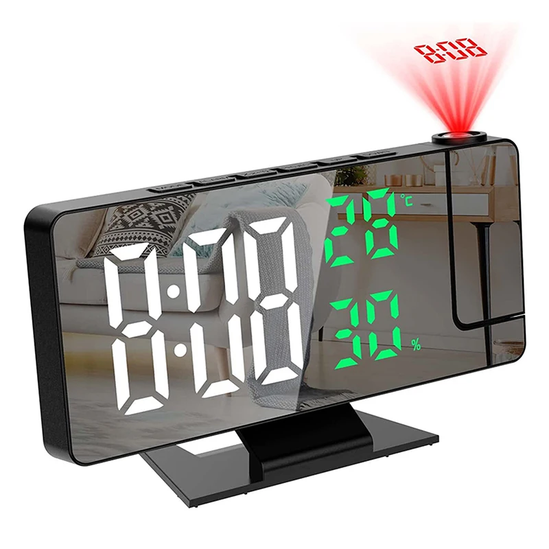 LED digitálny budík premietania hodín projektor Stropné hodiny s časovou teplotou displej podsvietenia Snooze Clock pre domov