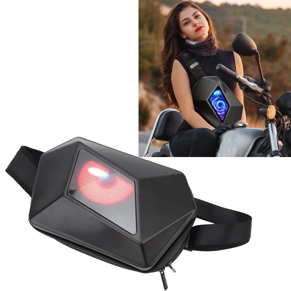 LED displej batohu s ovládaním aplikácie Vodotesné nastaviteľné ramenné popruhy USB 5V Universal Travel Bag LED motocykel batohu