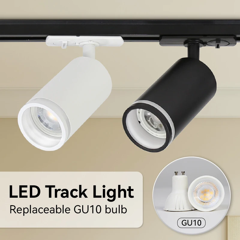 LED dráha ľahké oblečenie obchod GU10 Focus Rail Spot DIY Žiarovka Dizajn Príspevok Domáca kuchyňa Lampa Lamp Source Spotlight