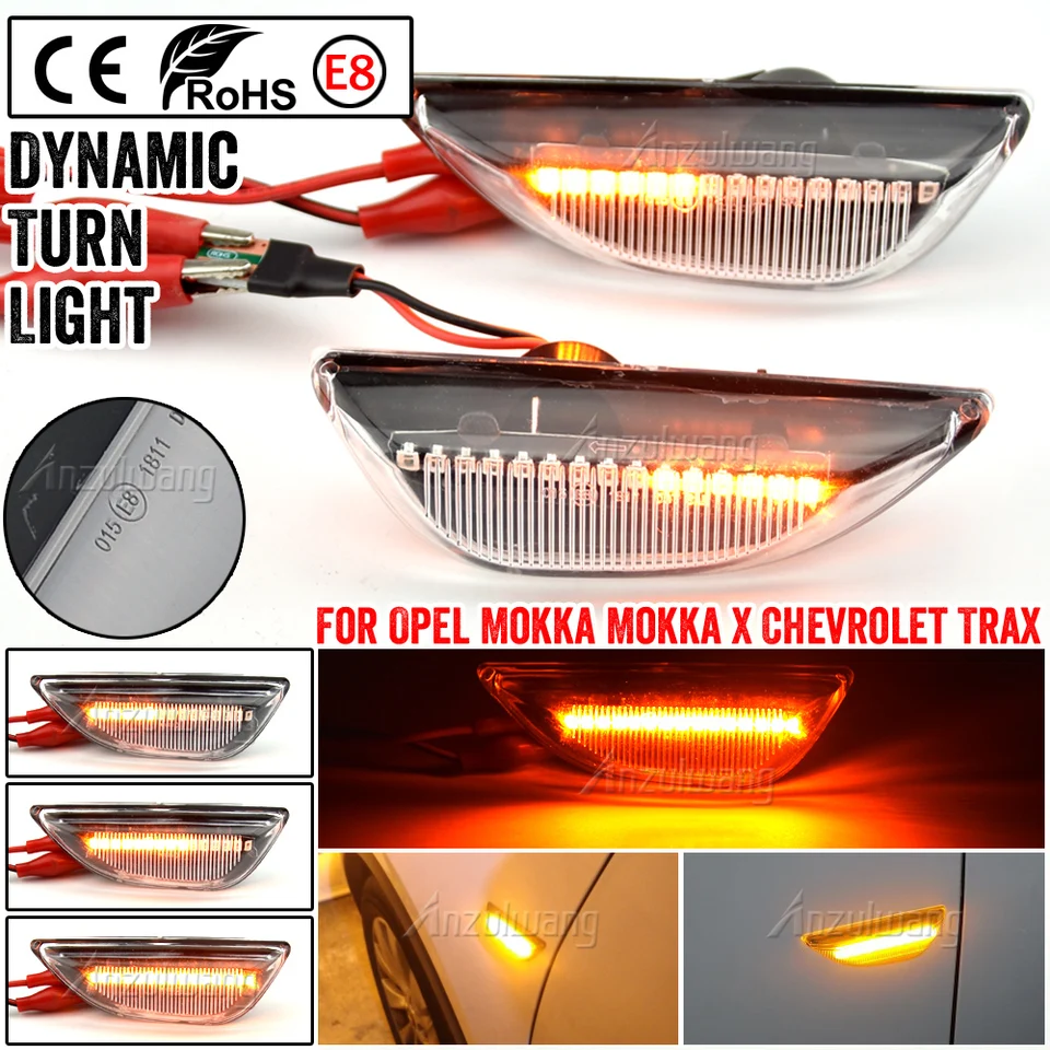 LED dynamická bočná markerová zákruta svetla Fender Marker Lamp pre Opel Mokka X 2012-2016 pre Chevrolet Trax 2013-2019