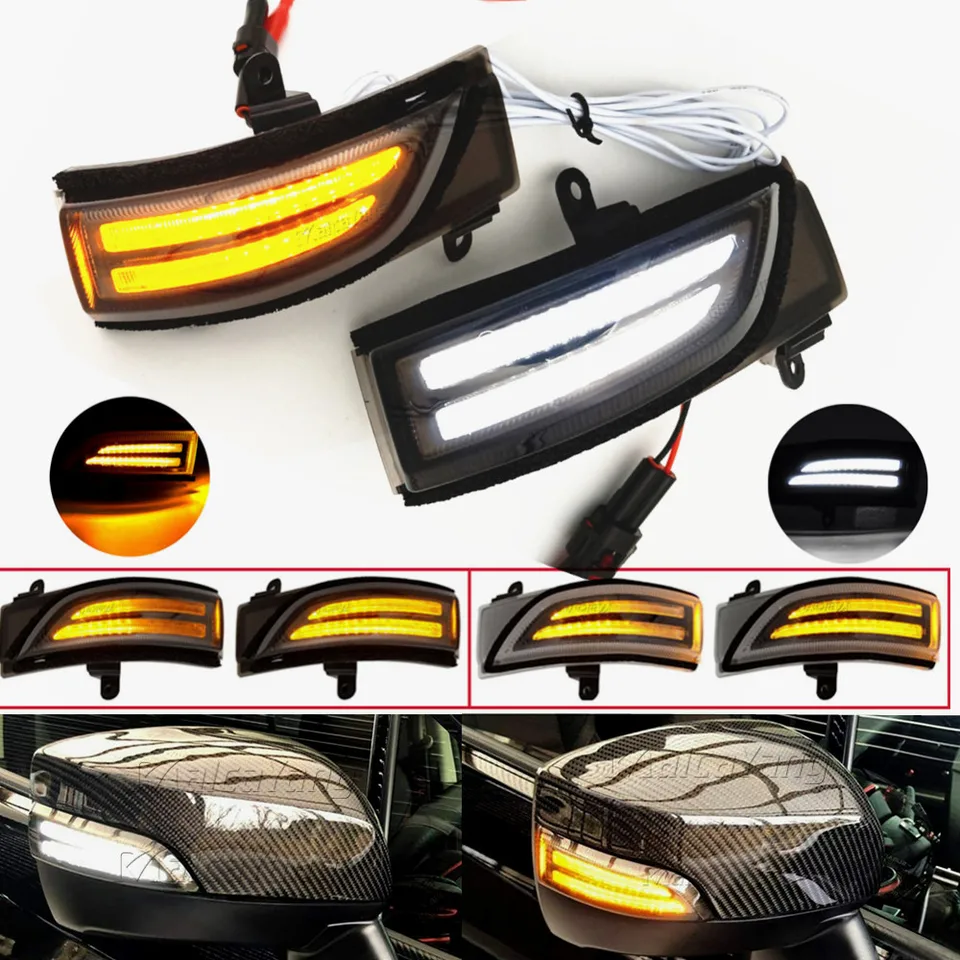 LED dynamické blížiace sa bočné zrkadlo Svetlo pre Subaru WRX STI Crosstrek Forester Outback Turn Signal Lamp Amber/Biely dym
