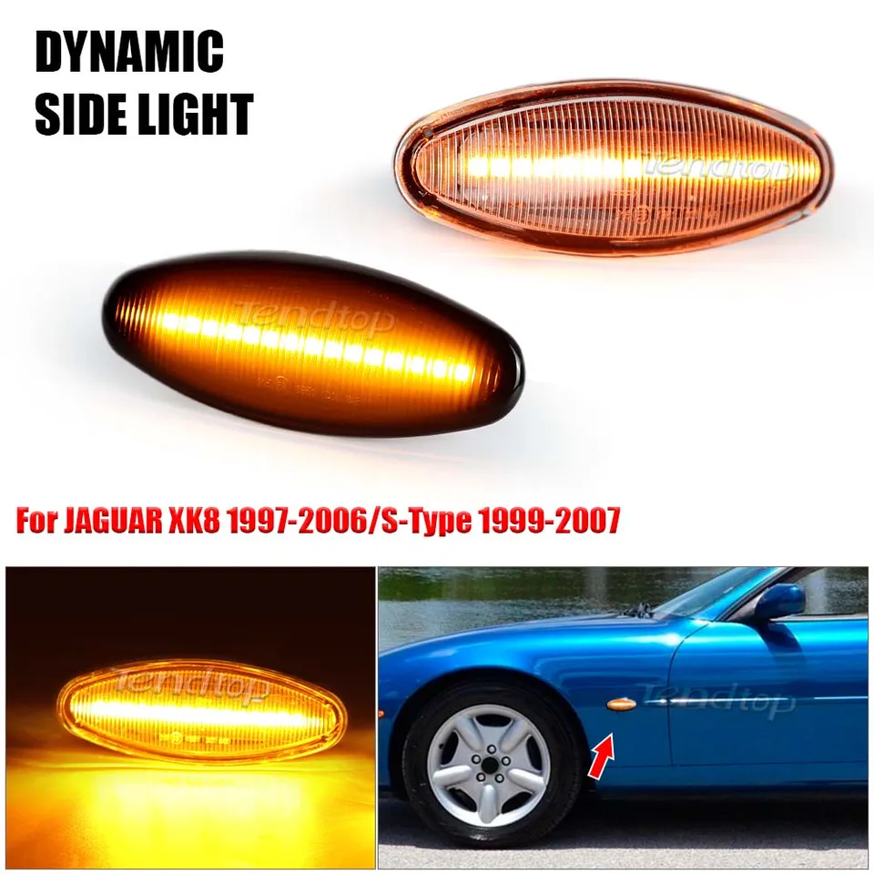 LED dynamické sekvenčné zákruty Signály Bočné markerové blinker pre Jaguar S-Type 1999-2007 XK8 XKR 1996-2005 XJ X350 2003-2006