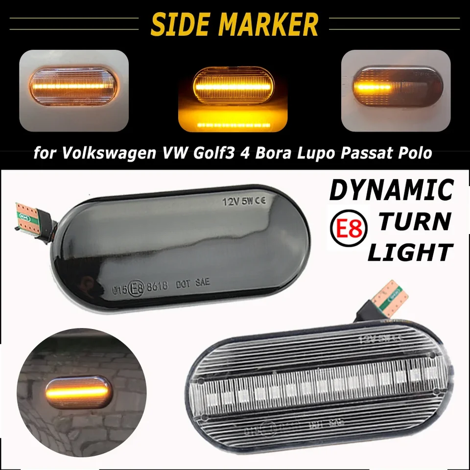 LED dynamické svetlo bočného markera otočného signálu pre VW T5 Amarok Jetta Golf 3 4 Fox Beetle Lupo Sharan Bora Passat Polo Vento pre Ford