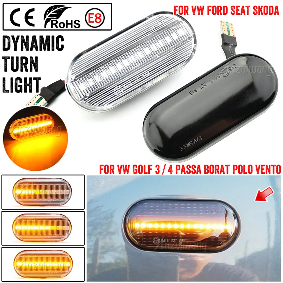 LED dynamické svetlo bočného markera pre VW Up Caddy T5 Amarok Jetta Golf 3 4 Fox Beetle Lupo Sharan Bora Passat Polo Vento