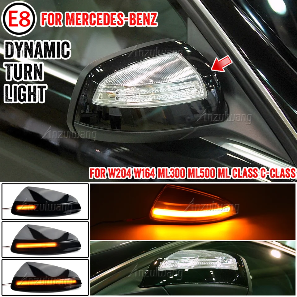 LED dynamický indikátor bočného zrkadla LED diódy Blinker pre Mercedes Benz C Class W204 S204 07-14 Viano Vito W639 ml W164