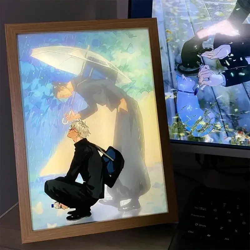 LED fotografické rámce Svetlo jujutsu kaisen anime figúrka figurín dekla