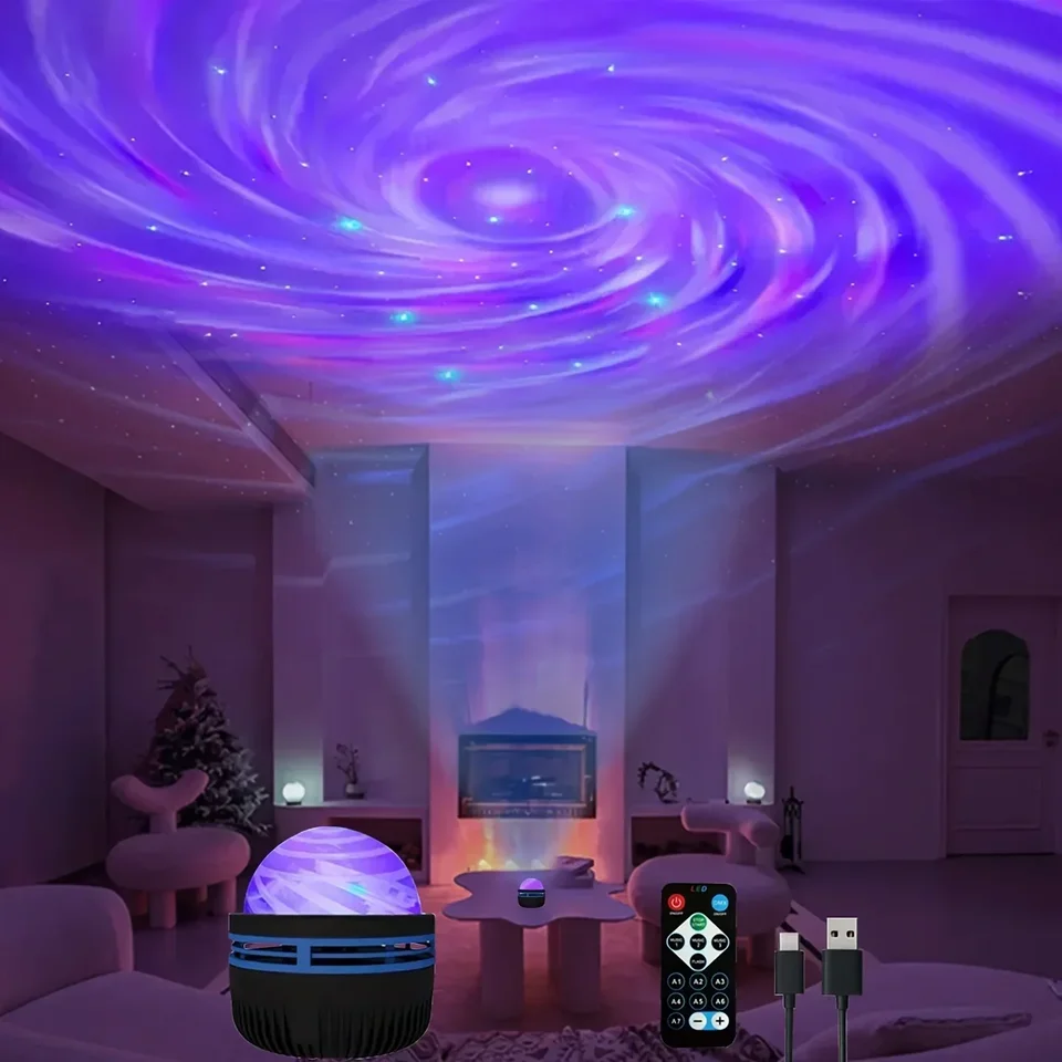 LED Galaxy projektor Light viacfarebné diaľkové ovládanie pre dekoráciu v spálni vianočné hviezda projektor Night Light Darček Nový rok