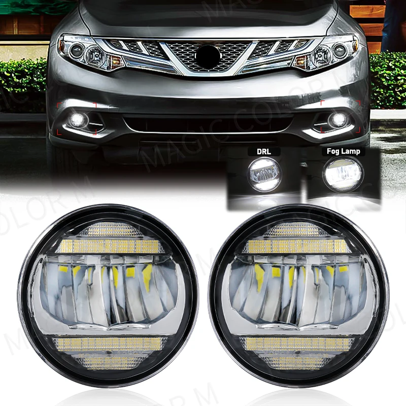 LED hmlové žiarovky pre Nissan Tiida X-Trail Patrol Cube Vampira NV200 Denné svetlá DRL Multifunkčné vodotesné biele biele 12V