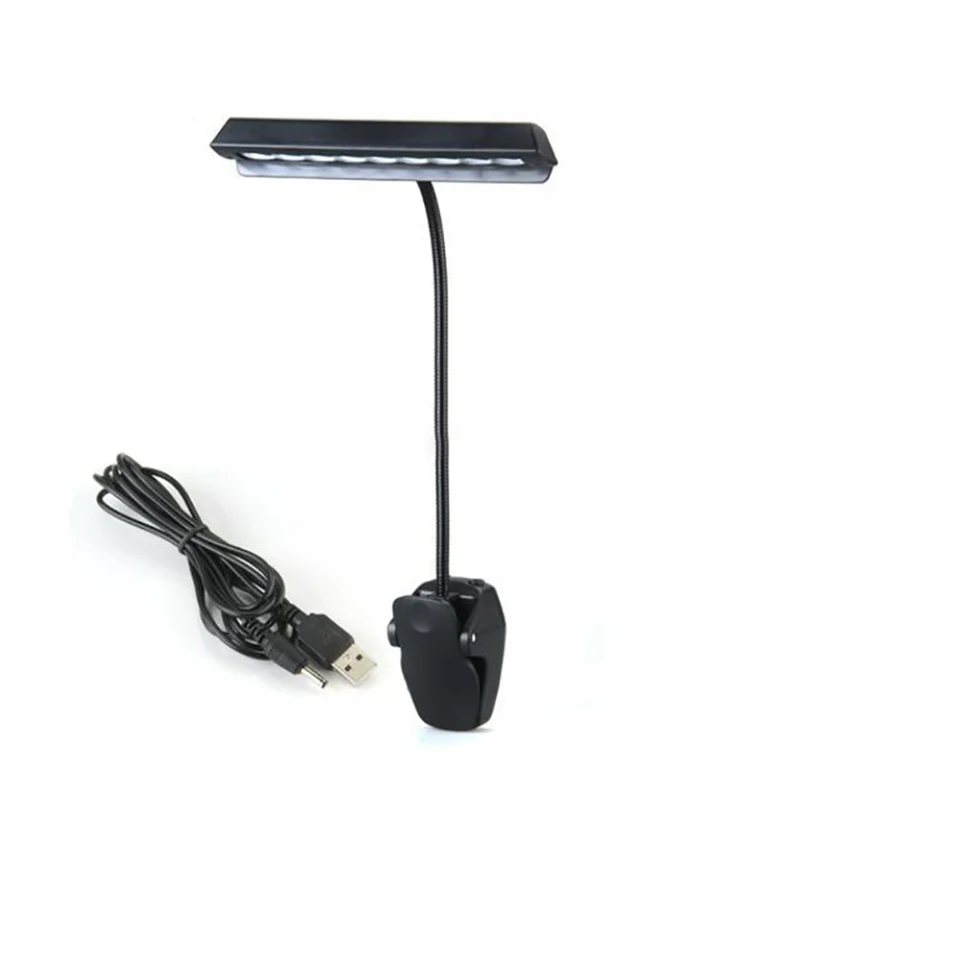 LED hudobné stojany Light Book Reading Stolová lampa s flexibilným krkom pre domácnosť osvetlenie klavírnych hráčov Štúdio prax