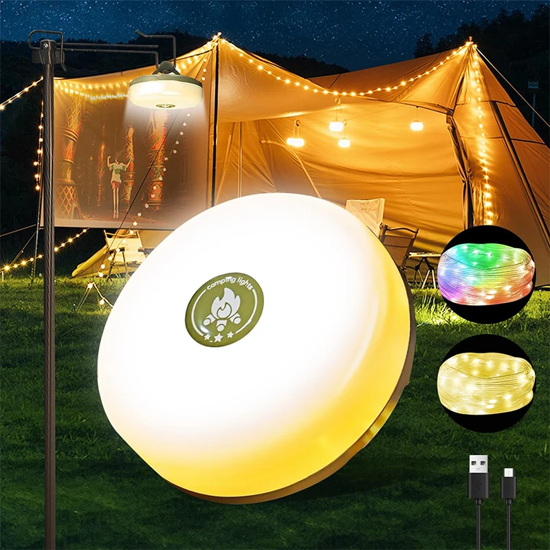 LED kempingová lampa pásová atmosféra 10 m dĺžka vodotesný recyklovateľný ľahký pás vonkajšia záhradná dekorácia lampa pre stanu