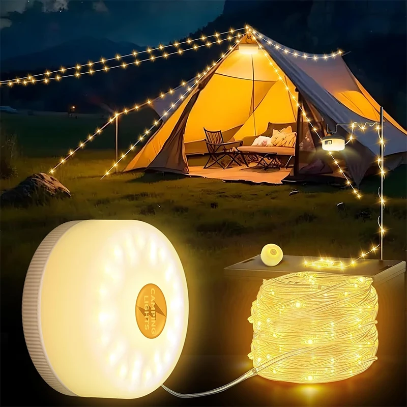 LED kempingová lampa pásová atmosféra 8 m dĺžka nepremokavá recyklovateľná recyklovateľná ľahká pásová lampa vonkajšej záhradnej dekorácie pre stanovú miestnosť