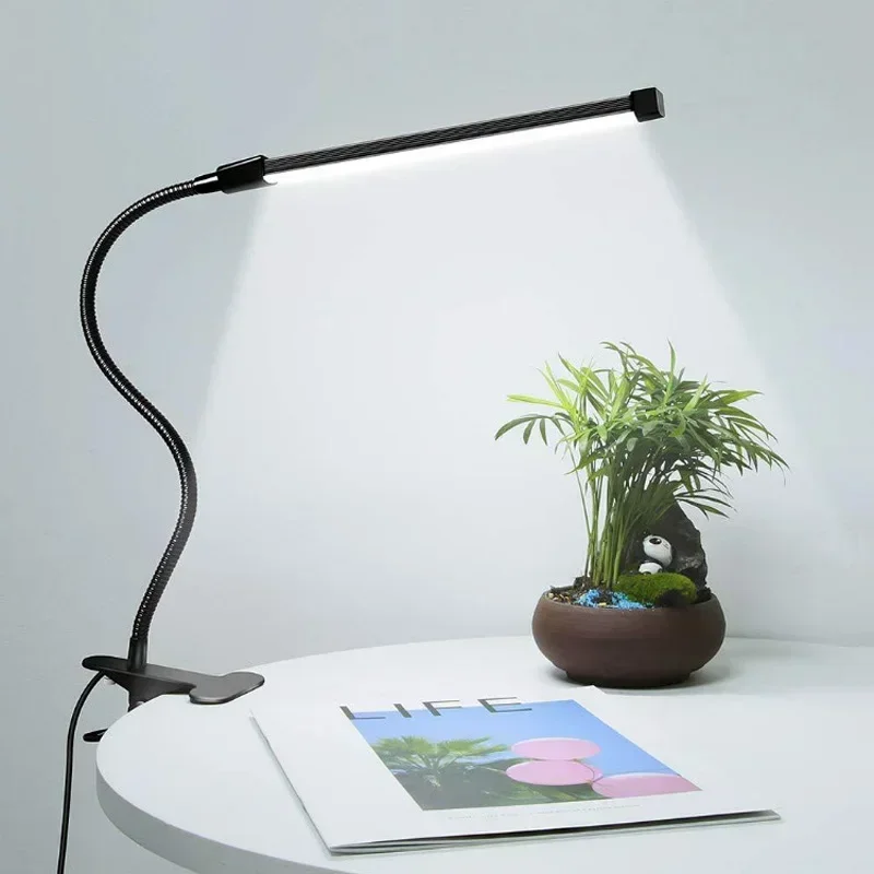 LED klip typu stolová lampa, študentská internát, spálňa, stolná plocha, lampa na čítanie na nočnom postupe, malá stolová lampa na ochranu očí, čierna