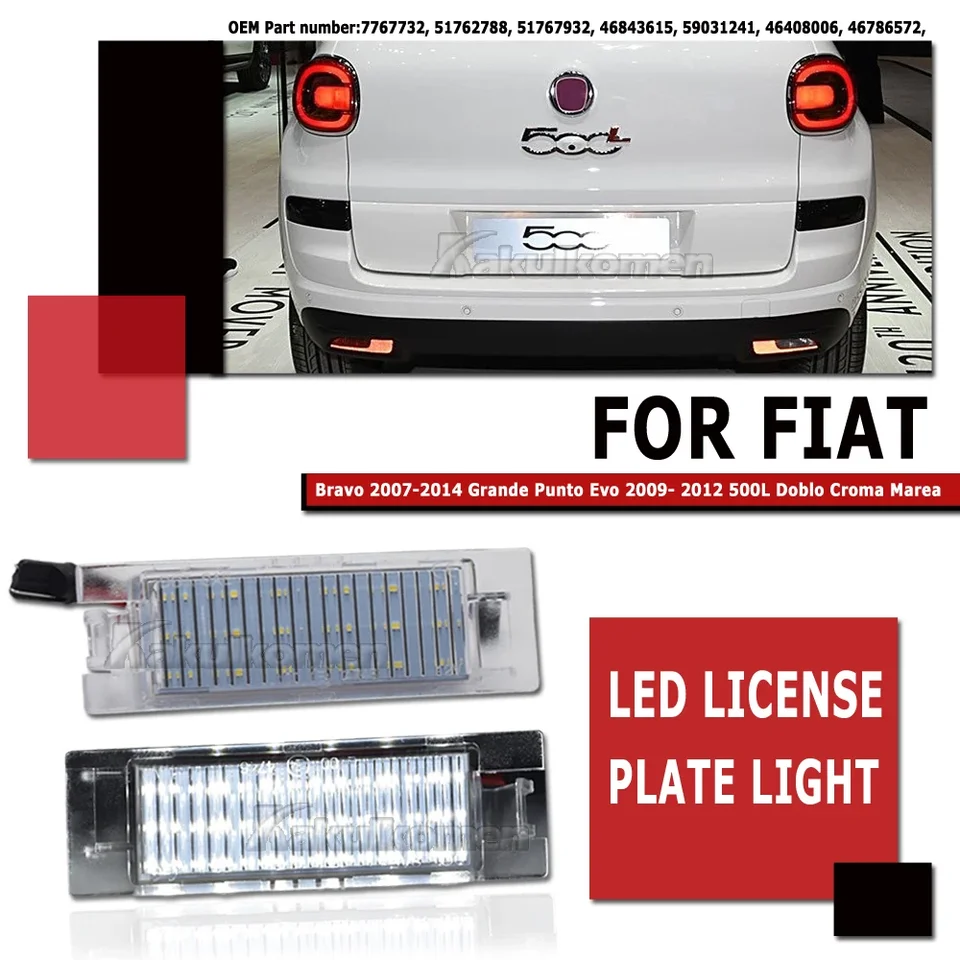 LED kmeňové topánky Light Light pre Fiat Bravo Argo 2017-2019 Grande Punto Evo Siena 500L Doblo Croma Marea LED batožina LED batožina L LED