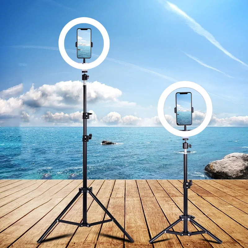 LED krúžky Light Selfie 14inch Stlmiteľné USB make -up prsteň Lamp Phone Držiteľ Photography Photography pre selfie fotoaparát YouTube Video Shooting