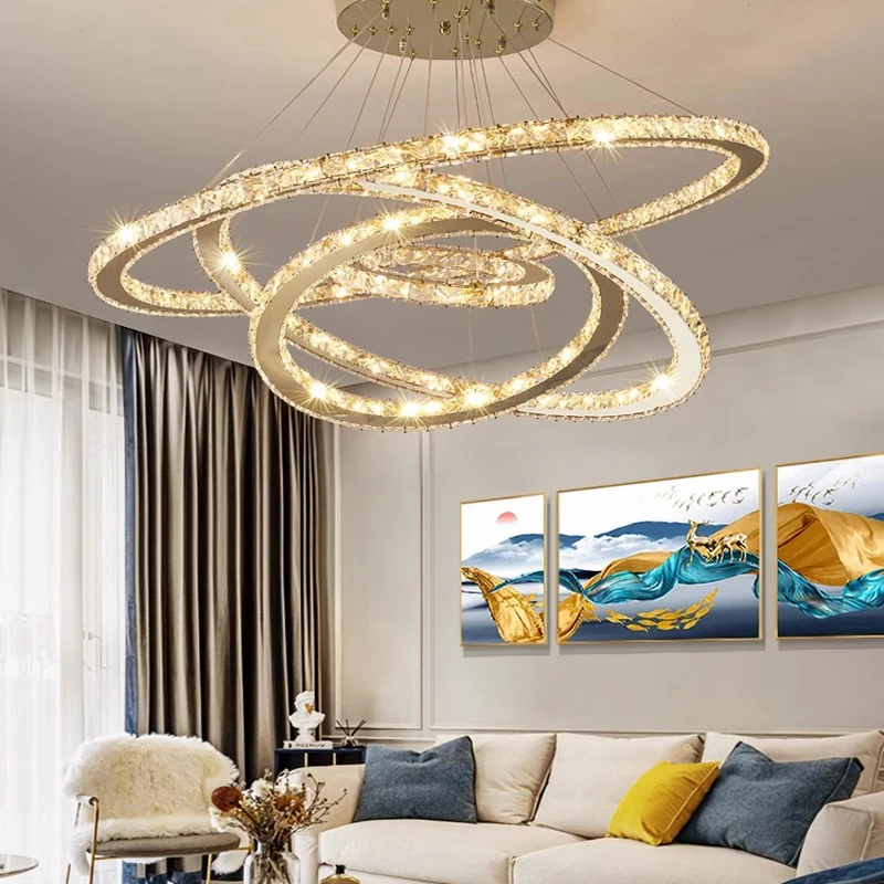 LED lana luster krištáľová lampa pre obývaciu izbu Cristal Luster Luster osvetlenie prívesok závesné stropné svietidlá