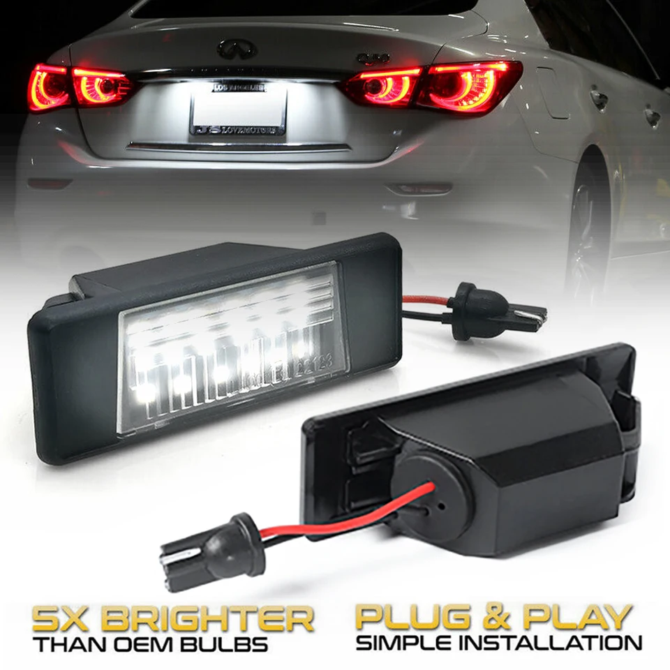 LED licenčné čísla LIVE SVETLÁ SVETLÁ SVETLA PRE NISSAN QASHQAI J11 Primera P12 Pathfinder R51 X-TRAIL T31 Juke F15 MICRA VERSA NAVARA