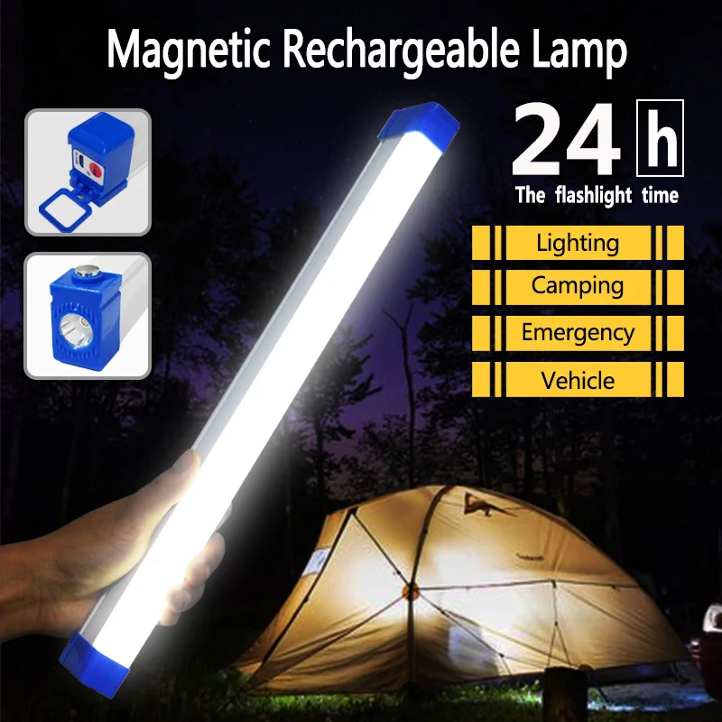 LED nabíjateľná lampa baterky USB 5V Námorné svetlo kemping Magnetické prenosné osvetlenie Nočný trh Vonkajšie vozidlo