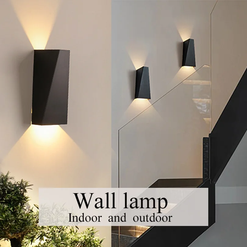 LED nástenná lampa vonkajšia IP66 nepremokavá 4W 6W 8W čierna minimalistická moderná dekoratívna stena svetlo pre chodbu záhrada v interiéri