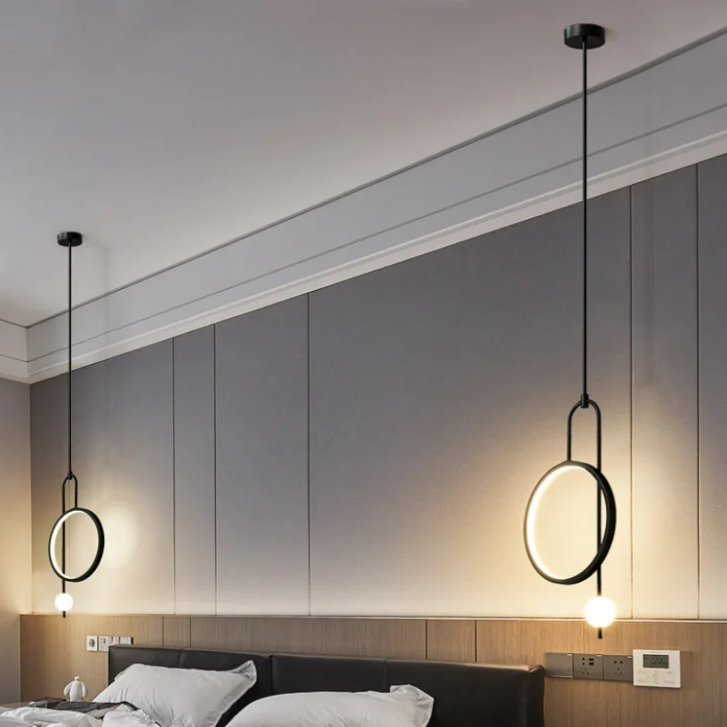 LED nástenné lampy spálňa Spálňa na nočný obchod dekorácia Svätý svetlo pozadie Moderné zavesenie Lustrá