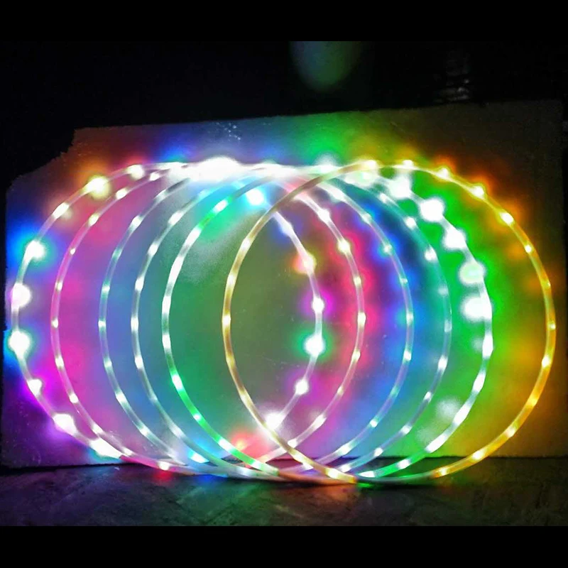 LED obruče športový obruč s LED ľahkým gymnastickým obručom farebná umelecká show Fitness Hoop Women Loose Weight Home Gym Fitness Equipment